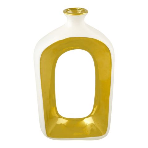 Bhoja Ceramic Vase Candy Jar, Gold, YC-048