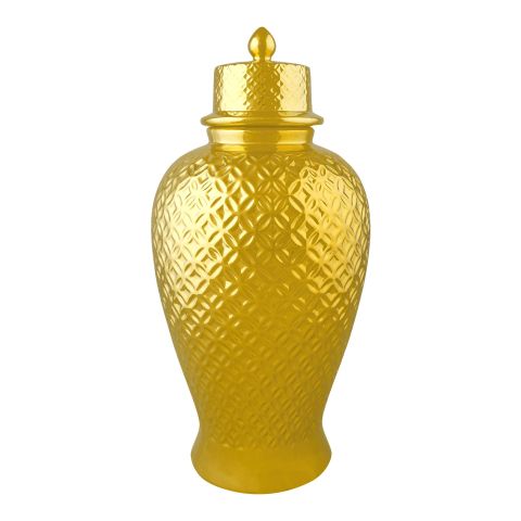 Bhoja Ceramic Vase Candy Jar, Gold, YC-084