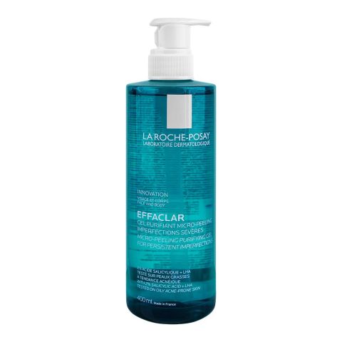 La Roche-Posay Effaclar Micro-Peeling Purifying Gel Face and Body Wash, 400ml