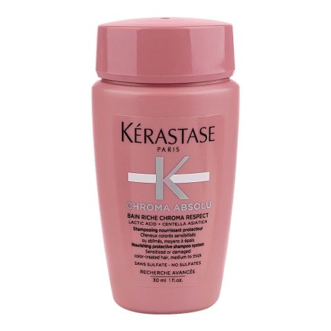 Kerastase Chroma Absolu Bain Riche Chroma Respect Shampoo, For Color Treated Hair, 30ml