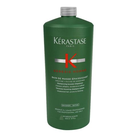 Kerastase Genesis Homme Bain De Masse Epaississant Thickness Boosting Shampoo, For Thinning and Weak Hair, 1000ml