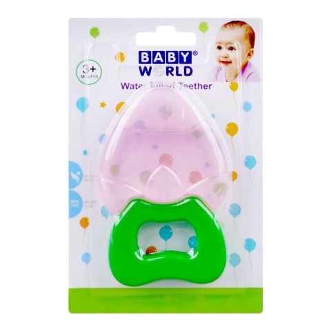 Baby World Water Billed Teether, For 3+ Months, Pink, BW3004