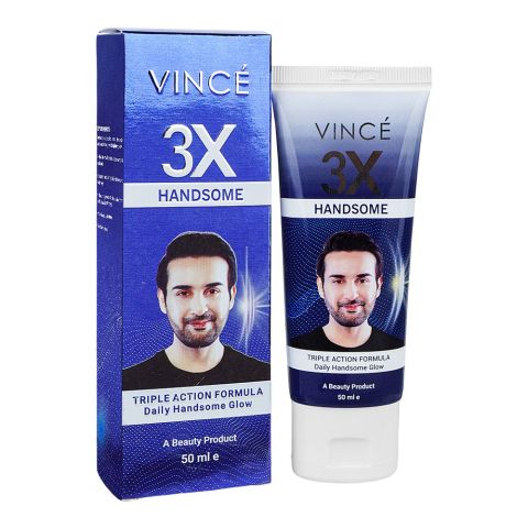 Vince 3X Handsome Cream With Vitamin B3, Non-Greasy, Paraben-Free, Vegan, 50ml