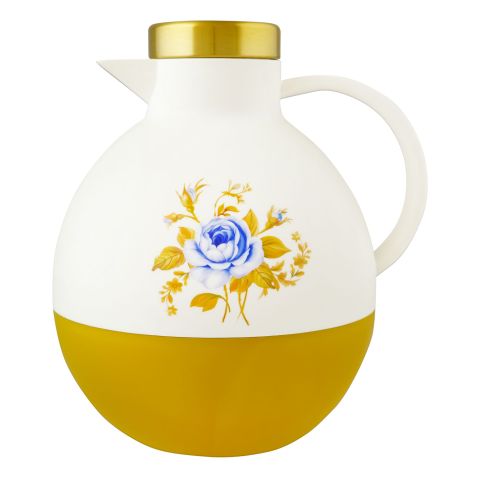 Angela Floral Round Vacuum Flask Thermos Jug, 750ml, Gold, MK131