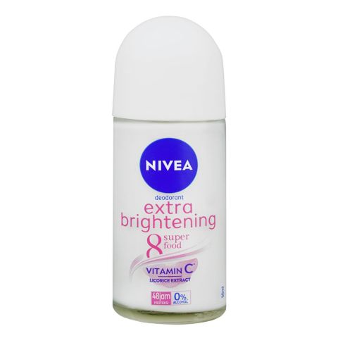 Nivea Extra Brightening 8 Super Food Vitamin C Underarm Roll-On, 50ml