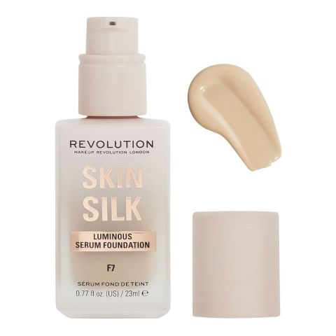 Makeup Revolution Skin Silk Luminous Serum Foundation, Cruelty-Free, Vegan, 23ml, F7