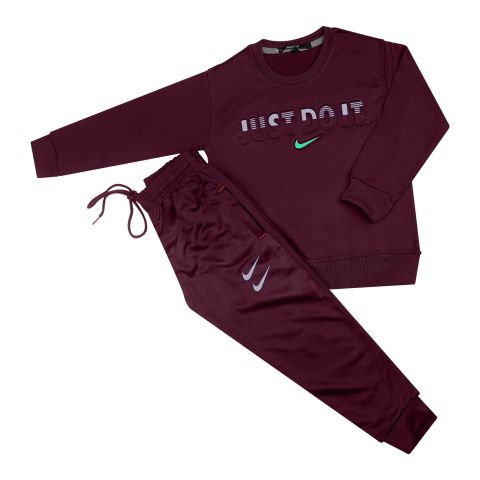 Kids Tracksuit Just Do It, Sweatshirt and Trouser, Maroon