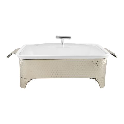 Brilliant 13.5" Rectangular Casserole Serving Dish With Candle Stand/Rack - Buffet Food Warmer, BR0006