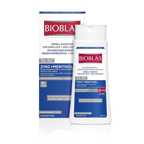 Bioblas Zinc+Menthol Hair Loss and Anti-Dandruff Herbal Shampoo, 360ml