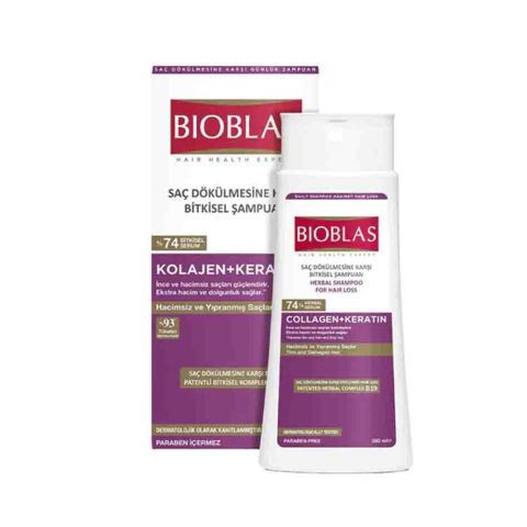 Bioblas Collagen and Keratin Hair Loss Herbal Shampoo, 360ml