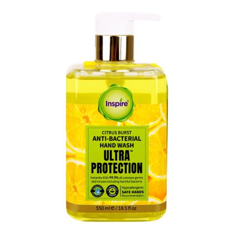 Inspire Citrus Burst Anti-Bacterial Hand Wash, 550ml