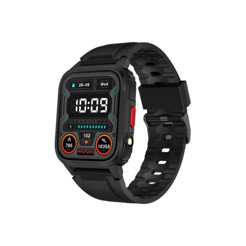 Yolo 1.96" HD IPS Display Arena Smart Watch, IP68 Water Resistance, Black