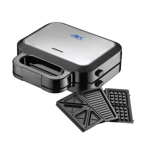 Anex Deluxe 3 In 1 Sandwich Maker, 750W, AG-2139