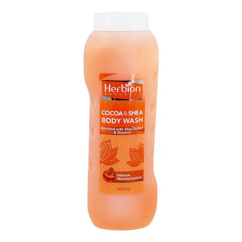 Herbion Cocoa & Shea Body Wash, Paraben Free, 400ml