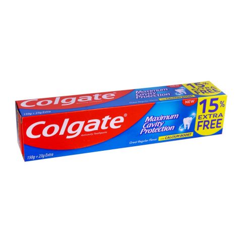 Colgate Maximum Cavity Protection Toothpaste, 150g+23g Extra