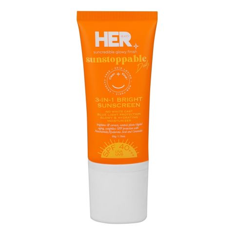 Her Beauty Sunstoppable Daily 3-in-1 Bright Sunscreen, SPF40+++, 50g