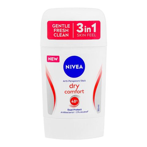 Nivea Dry Comfort Dual Protect Anti-Perspirant Deodorant Stick, 50ml