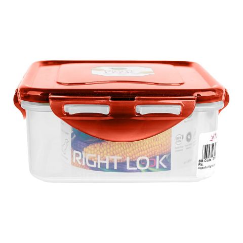 Appollo Right Lock Plastic Food Keeper, Medium, Red