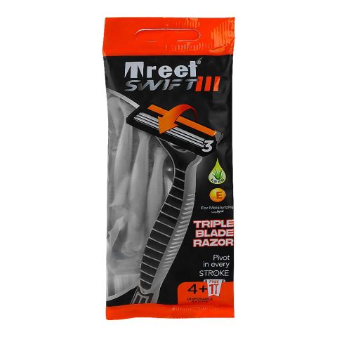 Treet Swift III Triple Blade Disposable Razors Pouch, 5-Pack