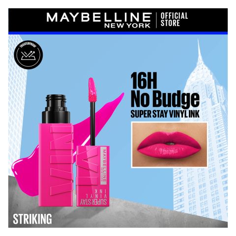 Maybelline Superstay Vinyl Ink Longwear No-Budge Liquid Lipstick, 150 Striking