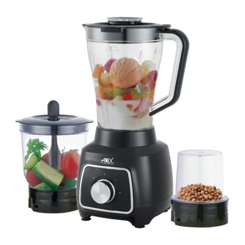 Anex Deluxe Blender & Grinder, 1500ml Jar, Black, AG-6135UB