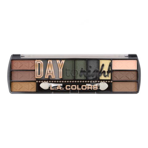 L.A. Colors Day To Night Eyeshadow Palette, 12 Shades, 8g, CES422 Sunrise