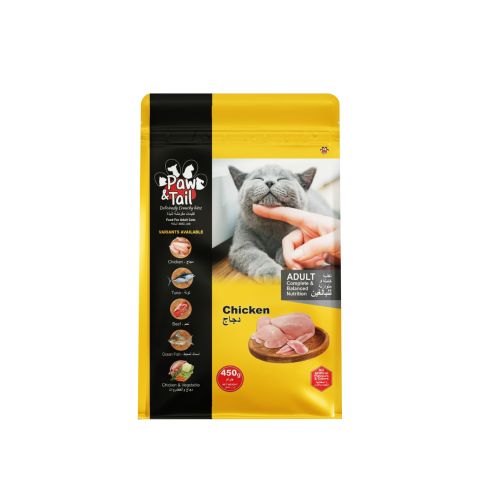 Paw & Tail Adult Cat Food, Chicken, 450g