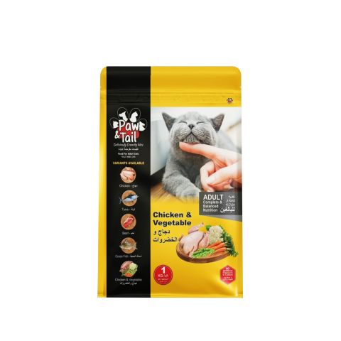 Paw & Tail Adult Cat Food, Chicken & Vegetable, 1kg