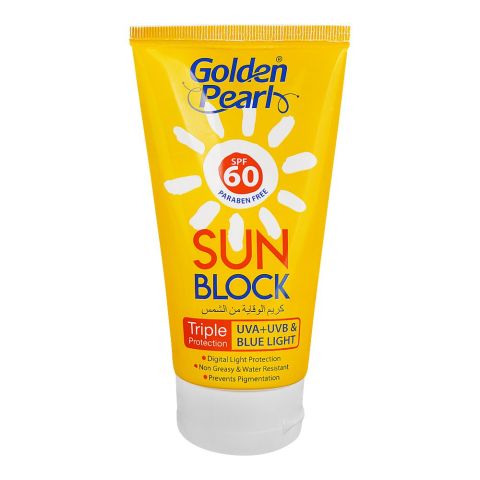 Golden Pearl Triple Protection UVA+UVB & Blue Light Sun Block, SPF60, 120ml