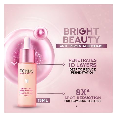 Pond's Bright Beauty 12% Gluta Niacinamide Anti Pigmentation Serum, 15ml