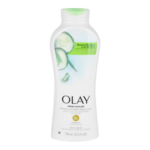 Olay Fresh Outlast Vitamin B3, Cucumber Water & Aloe Vera Complex Body Wash, 700ml