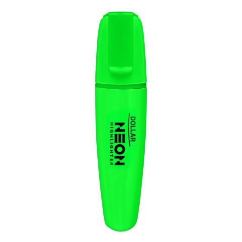 Dollar Neon Marker Highlighter, Green, 1-Pack, HL625