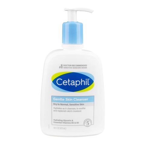 Cetaphil Gentle Skin Cleanser with Vitamins & Glycerin, For Normal To Dry, Sensitive Skin, 473ml