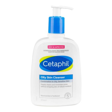 Cetaphil Oily Skin Cleanser with Niacinamide, For Combination & Sensitive Skin, 473ml