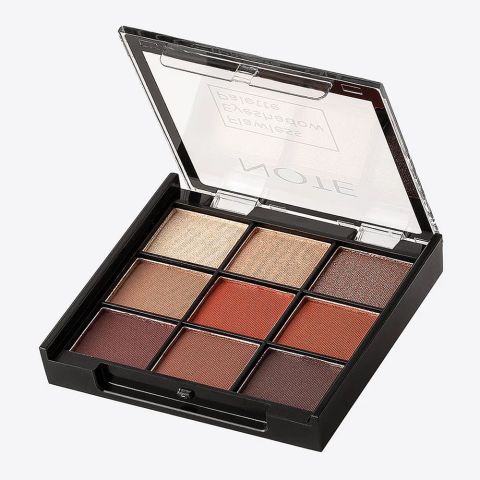 J. Note Flawless Eyeshadow Palette, 9 Shades, 0.79g Each, 01 Sunset Shine