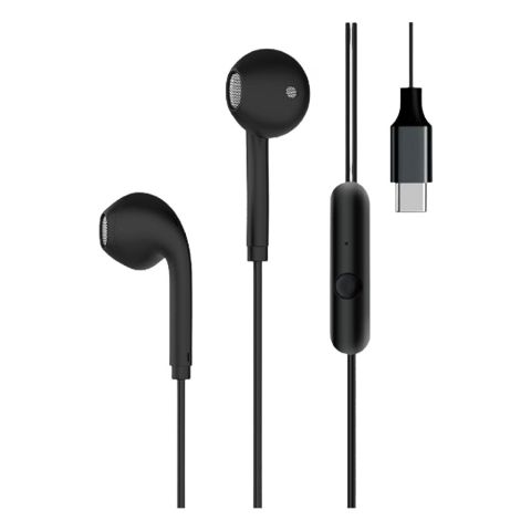 Yolo Type C Wired Earphone, Handsfree, Black, Y-12