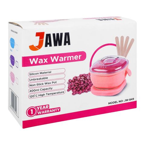 Jawa Portable Silicone Hair Removal Wax Warmer/Heater with 100g Wax Beans, 400ml Capacity, Blue, JW-849