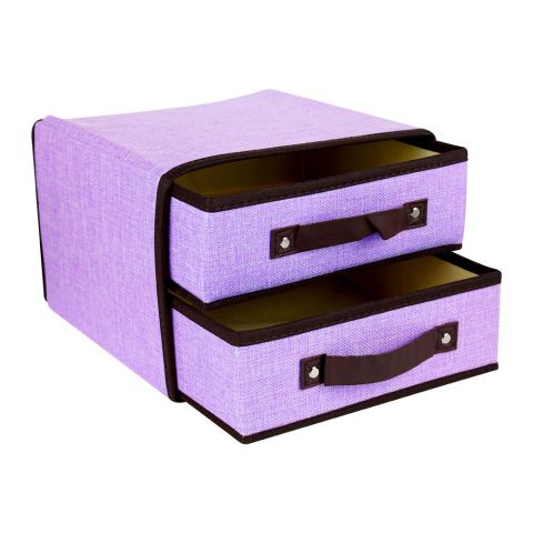 2-Layer Clothes Storage Drawer Organizer, Ideal for Wardrobes & Closets, Purple