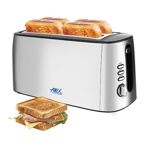 Anex Deluxe 4 Slice Toaster, 1300-1550W, Black, AG-3005