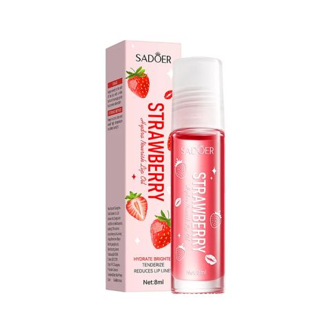 Sadoer Strawberry Lip Oil, Hydrating & Nourishing, Reduces Lip Lines, 8ml, SD23658