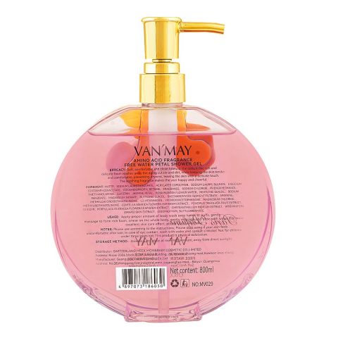 Van'May Paris Perfume Amino Acid Fragrance Free Water Petal Shower Gel, 800ml