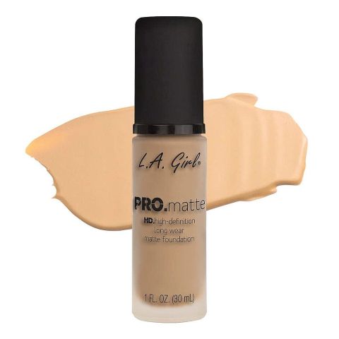 L.A. Girl Pro Matte HD Long Wear Matte Liquid Foundation, 30ml,  GLM672 Bisque