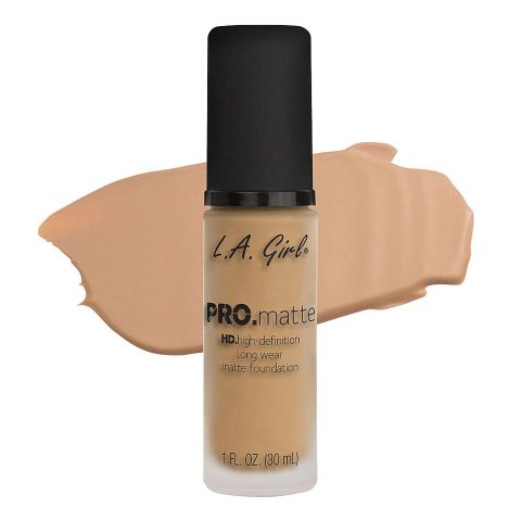 L.A. Girl Pro Matte HD Long Wear Matte Liquid Foundation, 30ml,  GLM717 Soft Beige