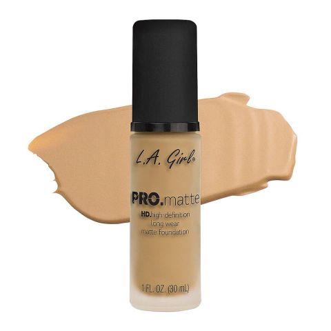 L.A. Girl Pro Matte HD Long Wear Matte Liquid Foundation, 30ml,  GLM673 Beige