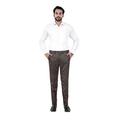 Basix Regular Fit Cotton Formal Dress Pant, Brown