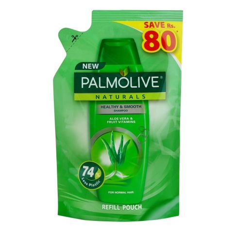 Palmolive Naturals Healthy & Smooth Shampoo, For Normal Hair, 180ml Refill Pouch Save Rs.80/