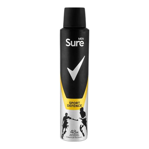 Sure Men Sport Defence Antiperspirant Body Spray, 48H Dry Protection, 200ml