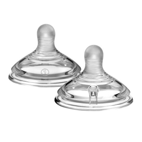 Tommee Tippee Natural Start Slow Flow Soft Teats, Nipples For 0 Months+, 2-Pack, 423961