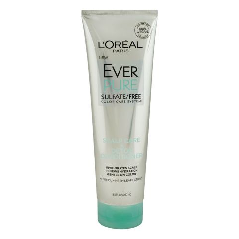 L'Oreal Paris Ever Pure Color Care System Scalp Care+Detox Conditioner, Sulfate Free, 250ml