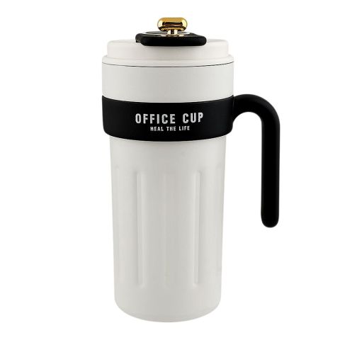 Stainless Steel Insulated Cup & Travel Coffee Mug with Temperature Display, 650ml, Black & White (8007) 0000982